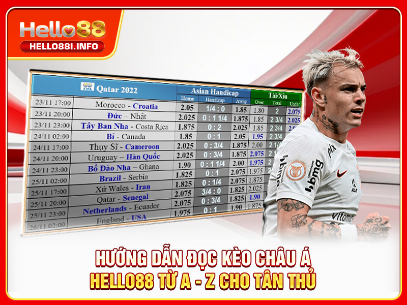 Hướng dẫn đọc kèo châu Á HELLO88 từ A - Z cho tân thủ